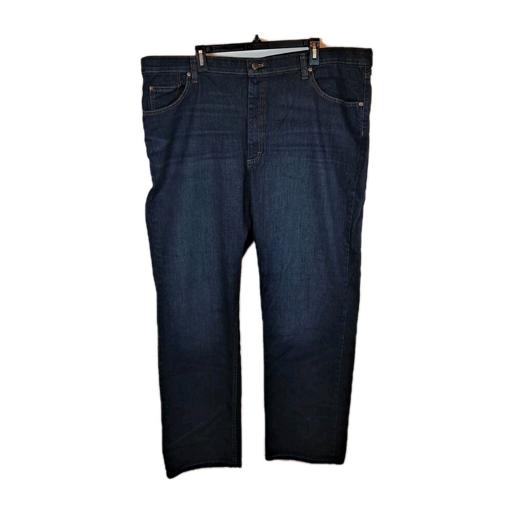 Lee Men's Relaxed Fit Jeans Size 46 x 34 Comfort Waistband Dark Wash